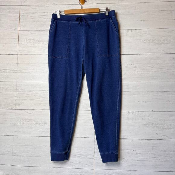 Pure Jill Pants Womens Size Small Indigo Blue Slip On Drawstring Cotton Blend - Picture 1 of 16